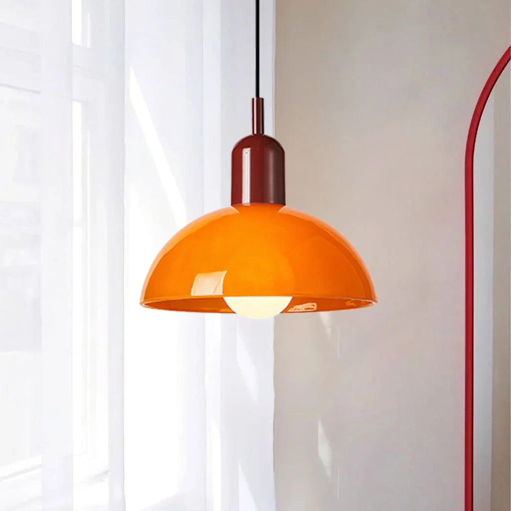 Glass Bowl Ceiling Fixture 10-12 Inch LED Overhead Luminaire White Orange Green Room Lighting Kitchen Island Hallway Contemporary Hardwired