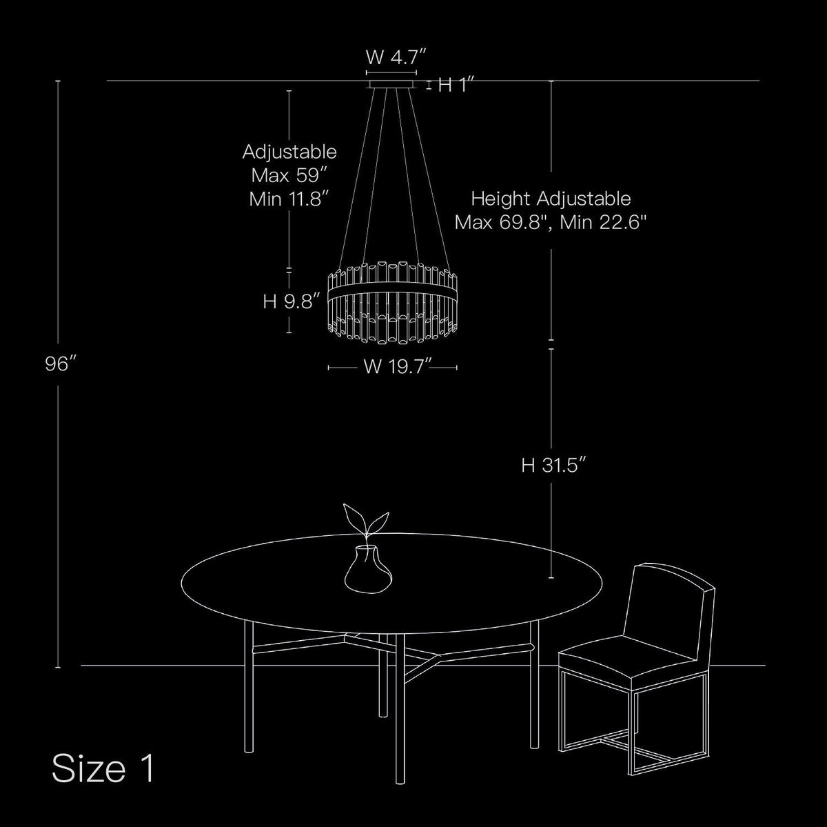 Tiered Crystal Chandelier with Gold Frame – Dining Room & Kitchen Island Ceiling Light – 19.7 to 39.4 inch diameter – Multi-Layer K9 Prism D
