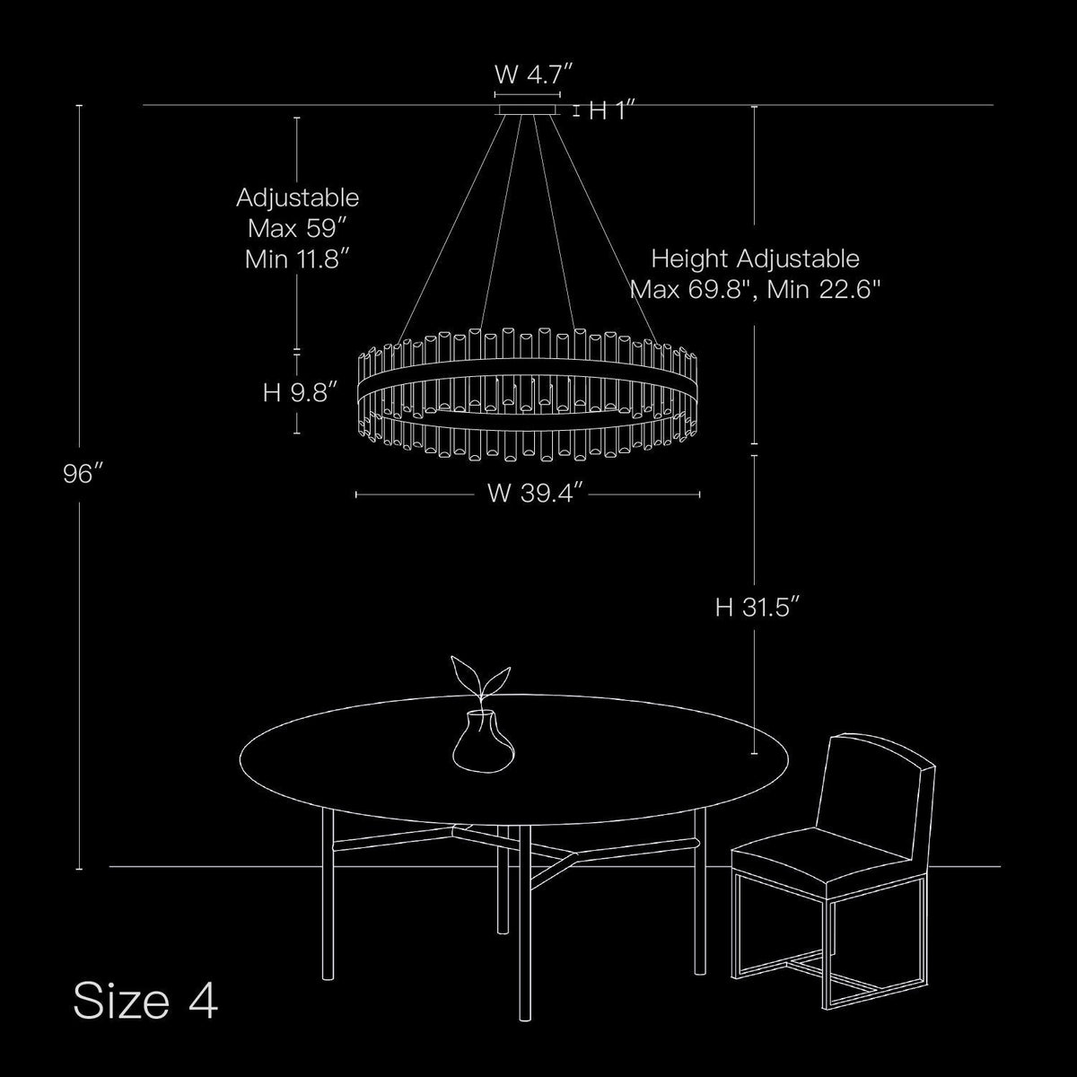 Tiered Crystal Chandelier with Gold Frame – Dining Room & Kitchen Island Ceiling Light – 19.7 to 39.4 inch diameter – Multi-Layer K9 Prism D