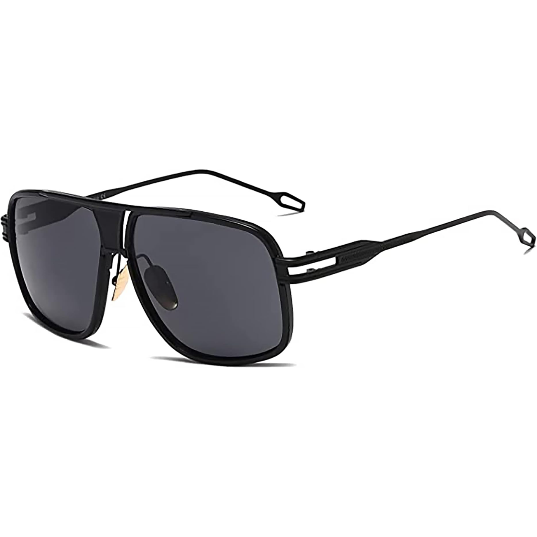 Men's Teardrop Sunglasses with UV Protection & Alloy Frame – Lightweight Metal Eyewear with Protective Case for Outdoor Travel