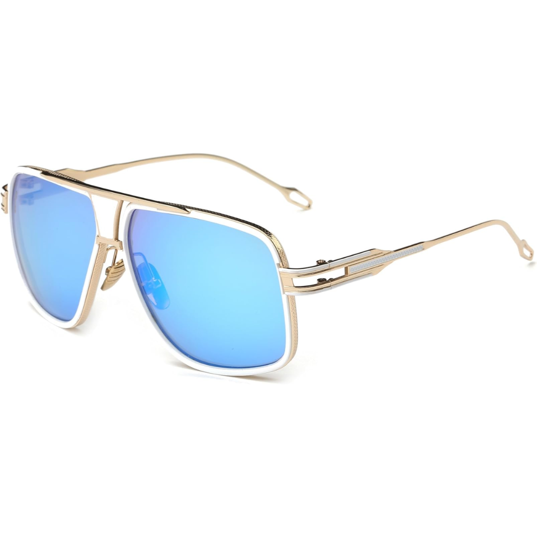 Men's Aviator Sunglasses UV400 Shielding Metal Frames Outdoor Eyewear for Driving Beach Vacation Daily Wear Gold Gray Blue Purple Gradient