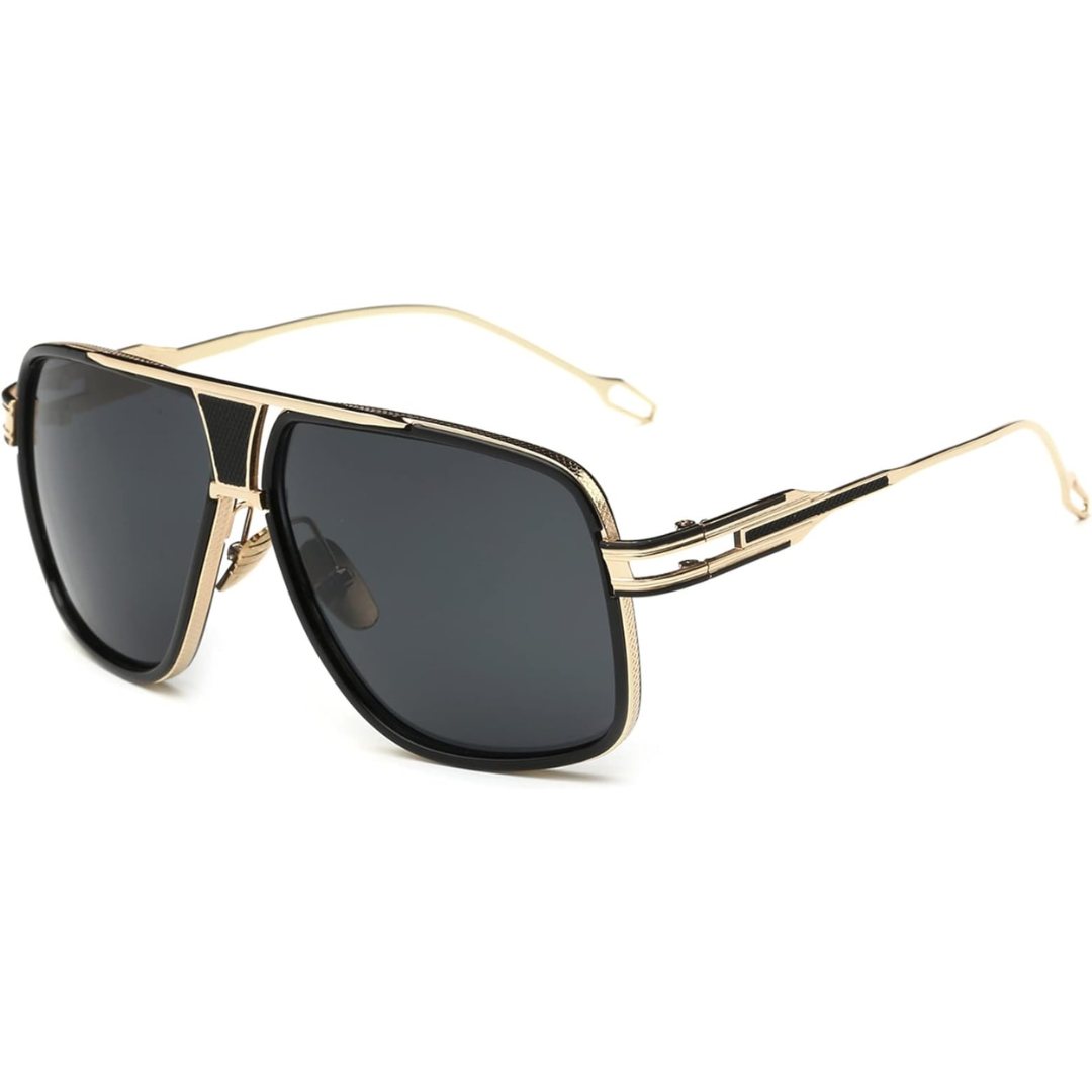 Men's Aviator Sunglasses UV400 Shielding Metal Frames Outdoor Eyewear for Driving Beach Vacation Daily Wear Gold Gray Blue Purple Gradient
