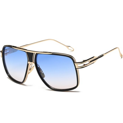 Men's Teardrop Sunglasses with UV Protection & Alloy Frame – Lightweight Metal Eyewear with Protective Case for Outdoor Travel