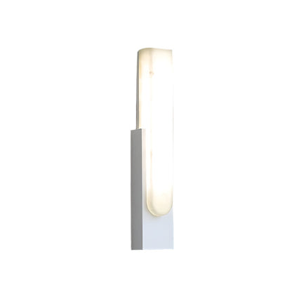 LED Sconce Light 20 Inch Vertical Alabaster Shade Gold Base Hardwired Modern Bedroom Hallway Wall Fixture for Contemporary Homes