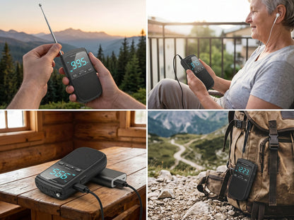 Radio d'urgence portable Ortekor | Radio météo AM/FM avec plus de 10 heures d'autonomie | Design compact pour la sécurité en extérieur