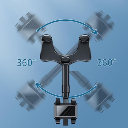 Adjustable Car Mirror Mount for Smartphones - Rotating Clip-On Device Cradle for GPS Navigation and Hands-Free Viewing While Driving