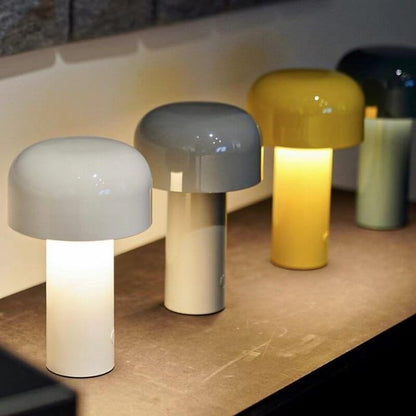 Cordless Mushroom Table Lamp with Touch Dimmer & USB-C Rechargeable Battery for Bedroom, Desk & Outdoor