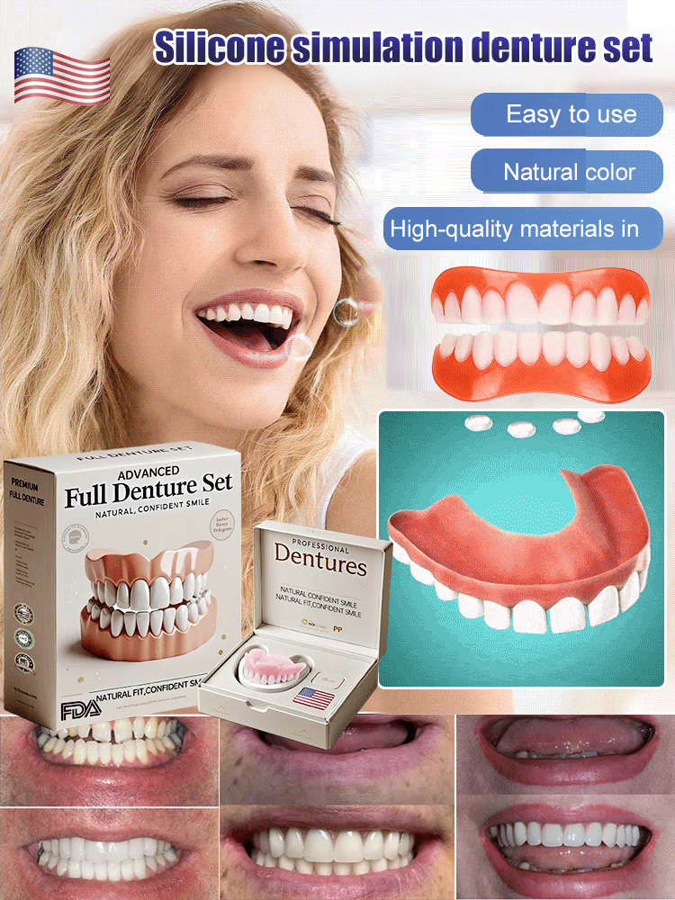 Moldable Cosmetic Dental Veneers Upper & Lower Set Reusable Snap-On Smile Kit for Instant Confidence Natural Look Temp Teeth Cover