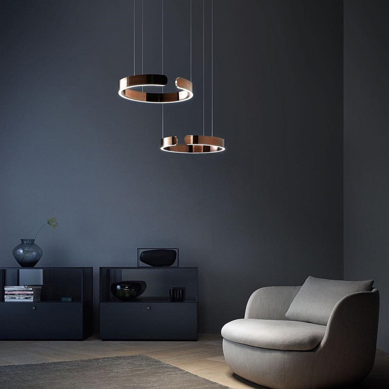 Plafonnier LED circulaire à anneau en aluminium de 20 po, hauteur réglable pour îlot de cuisine, salle à manger et hall d'entrée, luminaire suspendu moderne en forme de halo, économe en énergie