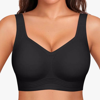 Wireless Push-Up Comfort Bra with Silicone Support Bands for All-Day Lift and Shape