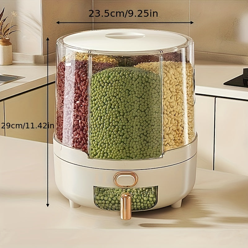 Spin-Top Dry Food Canister Set with Push-Button Dispenser for Rice, Flour, Pasta & Cereal | Kitchen Pantry Organization