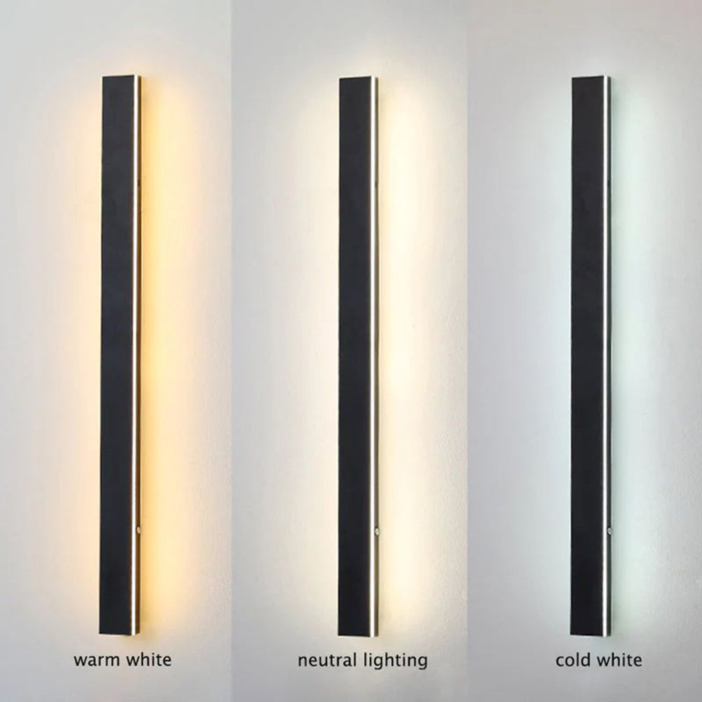 Applique murale LED verticale pour extérieur, 12-59 pouces, aluminium, étanche IP65, noire, pour porche, entrée, allée, jardin, mur, chemin, maison moderne