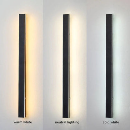 Applique murale LED verticale pour extérieur, 12-59 pouces, aluminium, étanche IP65, noire, pour porche, entrée, allée, jardin, mur, chemin, maison moderne