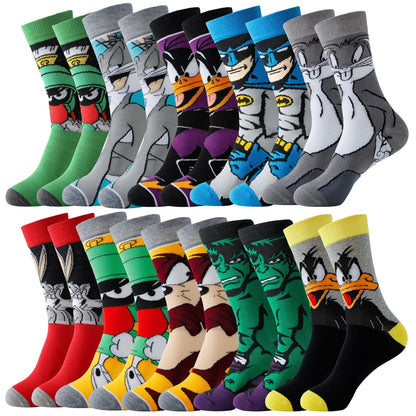Unisex Ankle Socks 20-Pack Polyester Spandex Blend Multicolor Cartoon Designs Low-Cut Athletic Crew for Sneakers Running Daily Wear Men Wome