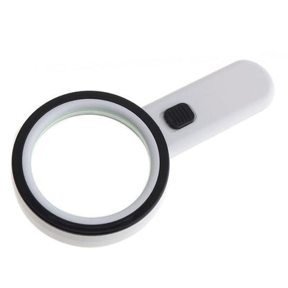 Illuminated Desktop Magnifier with 30X Magnification and 12 LED Lights for Reading Small Print, Labels, Books, Maps, Coins, Jewelry, Hobbies