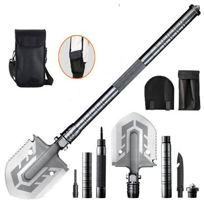Multi-Tool Folding Camp Spade with Fire Starter, Saw & Hatchet for Hiking, Backpacking & Emergency Kits