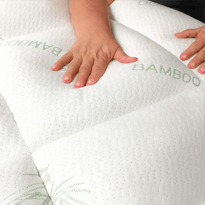 2-Inch Breathable Bamboo Mattress Pad Overlay for Cooling Comfort | Hypoallergenic Bed Cover for Hot Sleepers | Twin Full Queen King