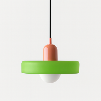Jewel-Toned Glass Pendant Light with Adjustable Cord – Mid-Century Modern Hanging Fixture for Kitchen Island, Dining Table & Reading Nook