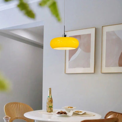 Modern Dome Glass Pendant Light with Adjustable Cord for Dining Room Kitchen Island Breakfast Bar – Geometric Minimalist Ceiling Fixture