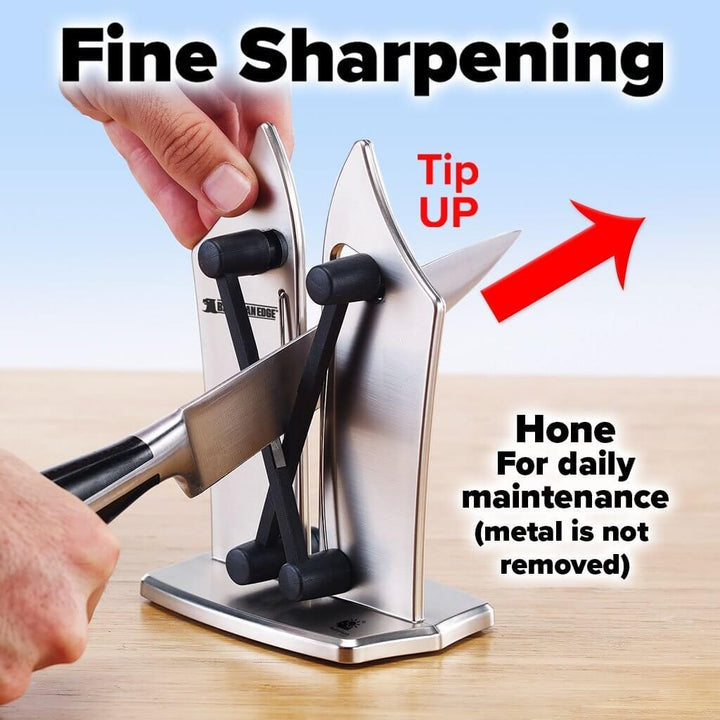 Handheld Blade Honer with Carbide Edges for Smooth & Serrated Cutlery | Anti-Slip Grip for Home Cooks | Compact Kitchen Tool