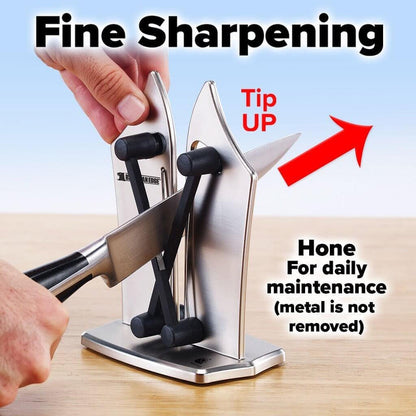Handheld Blade Honer with Carbide Edges for Smooth & Serrated Cutlery | Anti-Slip Grip for Home Cooks | Compact Kitchen Tool