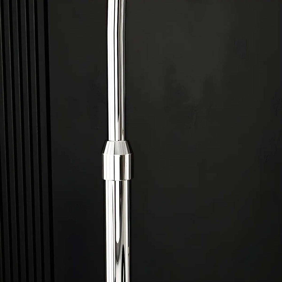 Lampadaire arqué chromé avec abat-jour dôme, 180 cm, douille E27, interrupteur à pied