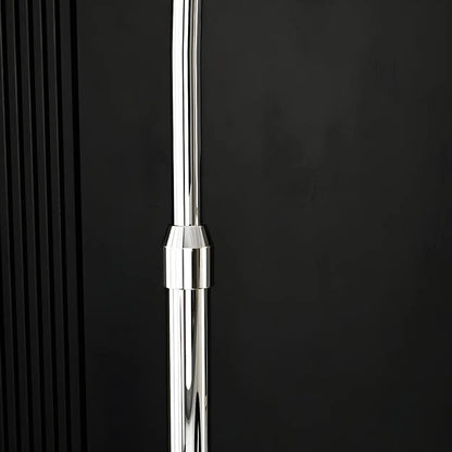 Lampadaire arqué chromé avec abat-jour dôme, 180 cm, douille E27, interrupteur à pied