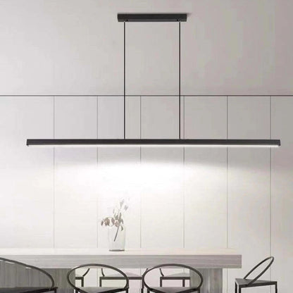 Linear LED Ceiling Light 59 in Metal Acrylic Fixture for Kitchen Island & Dining Room Adjustable Hanging Lamp Modern Black Brown