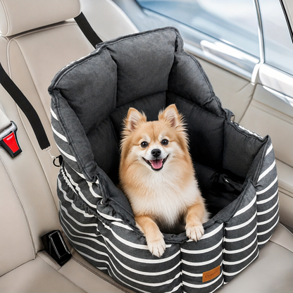 Siège auto réhaussable lavable en peluche pour chien Ortekor (laisse à clip)