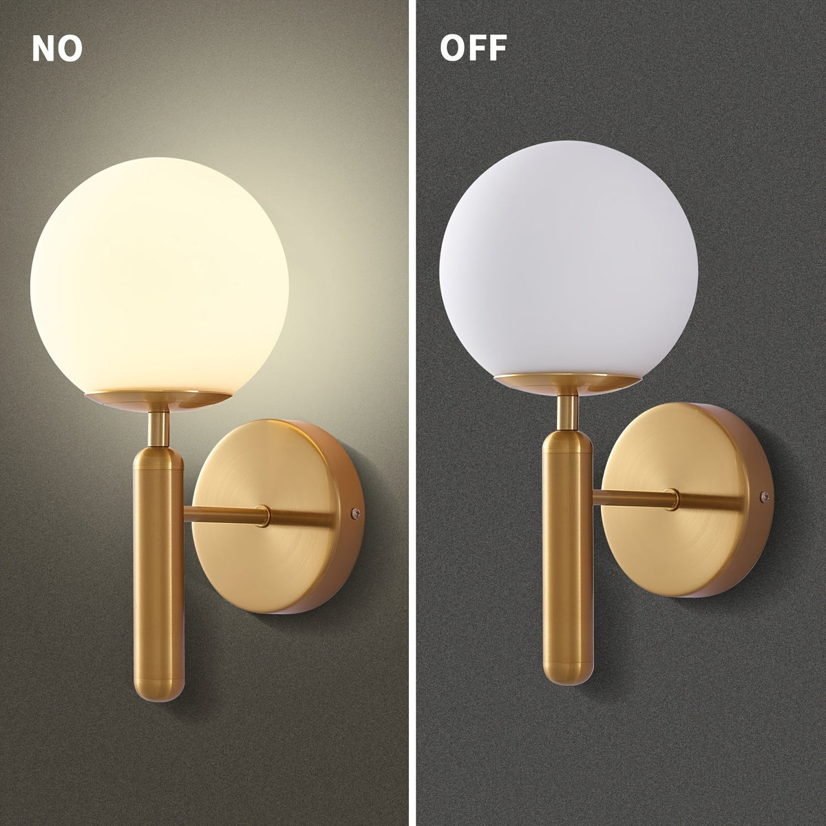 Semi-Flush Spherical Wall Light with Frosted Shade | Metal Sconce for Bedroom, Bathroom & Hallway | Hardwired G9 Socket 110V-240V | Modern