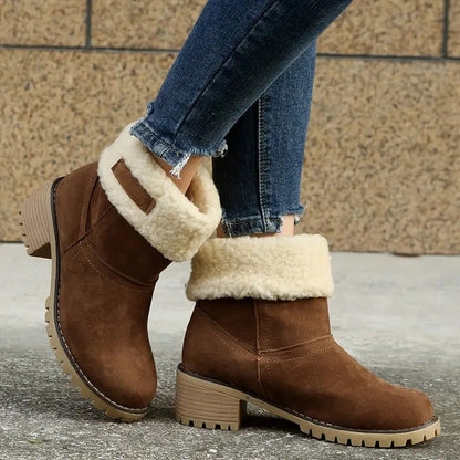 Women's Block Heel Ankle Boots with Arch Support – Lightweight Cushioned Footwear for All-Day Comfort