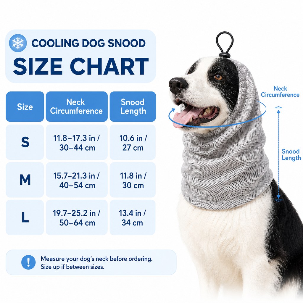 Ortekor Water-Activated Dog Cooling Snood for Summer Walks - Lightweight Neck & Ear Cooler for Hot Weather, Beach Days & Long-Fur Dogs