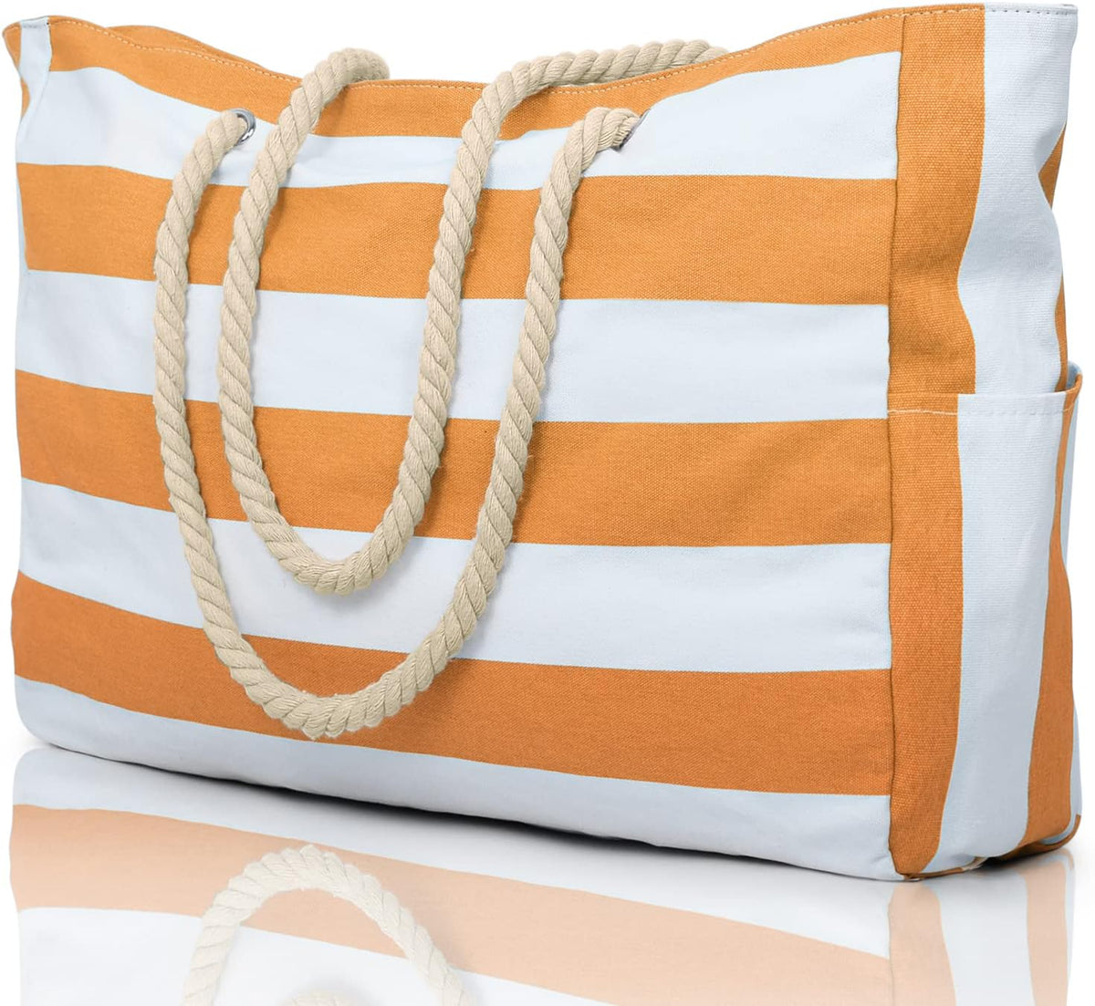 Large Mesh Carryall Bag with Zippered Closure for Pool Days and Coastal Getaways – Holds Towels, Sunscreen & Gear for Travel, Gym, Yoga, Pic