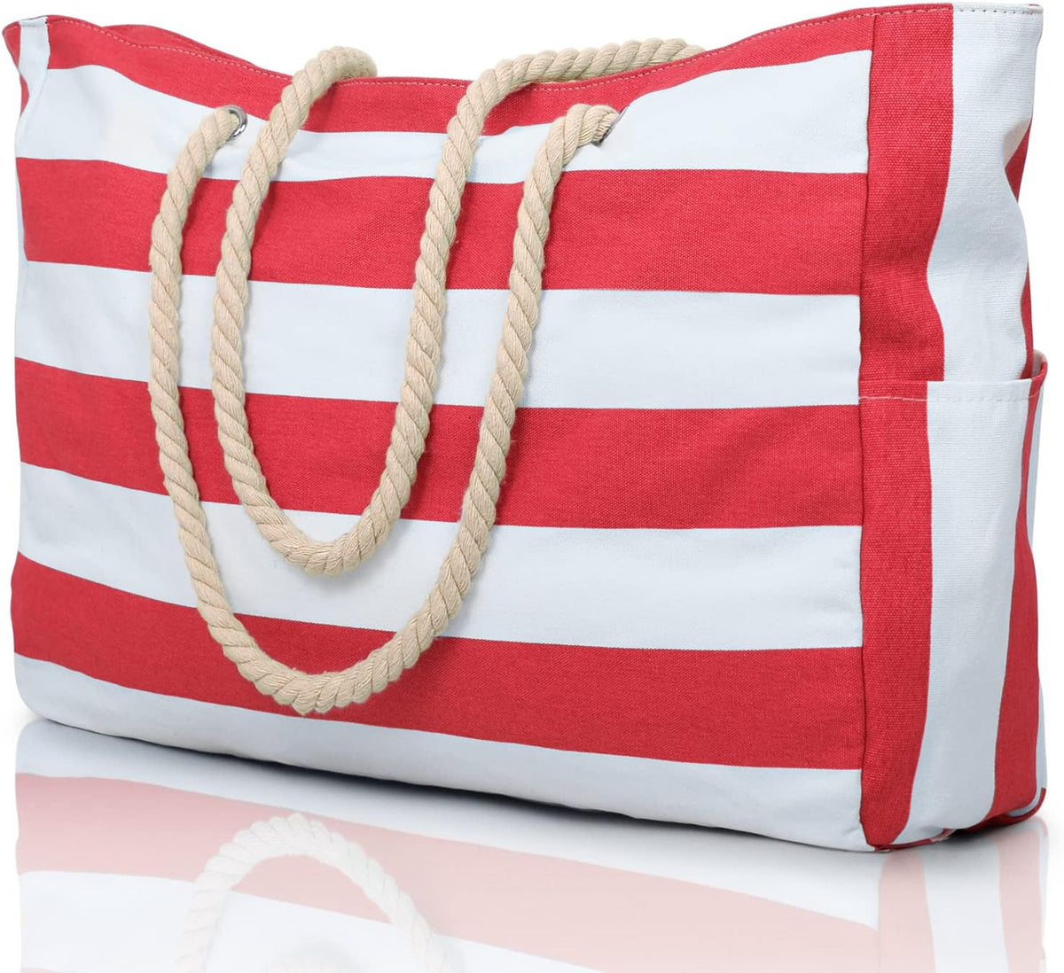 Large Mesh Carryall Bag with Zippered Closure for Pool Days and Coastal Getaways – Holds Towels, Sunscreen & Gear for Travel, Gym, Yoga, Pic