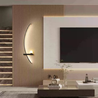 Curved LED Sconce Aluminum Arc Light for Bedroom Hallway Living Room Modern Accent Lighting Fixture Black Gold Finish Wall Mount Indoor Illu