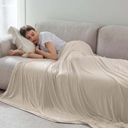 Confort douillet | Couverture rafraîchissante d'été en rayonne de bambou pour les dormeurs qui ont chaud | Jeté léger pour les voyages et l'extérieur