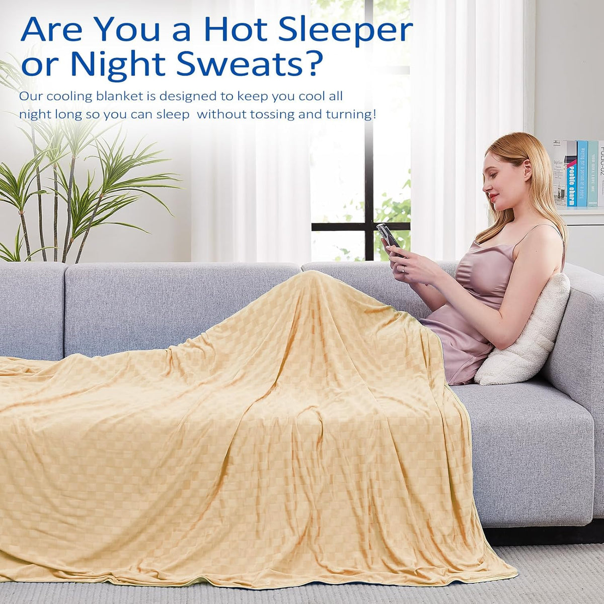 ChillEase | Couverture rafraîchissante pour dormeurs ayant chaud, dotée de la technologie Arc-Chill | Douce et respirante pour un confort tout au long de l'année