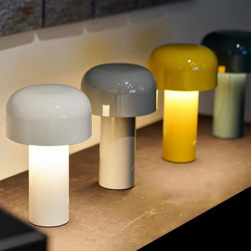 Cordless LED Mushroom Lamp – Rechargeable Ambient Desk Light with Dome Shade for Bedroom, Living Room & Dining