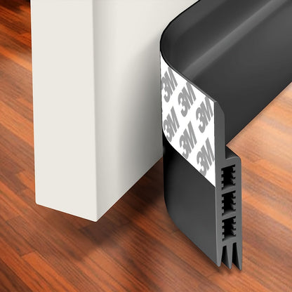 Weatherstrip Seal Self-Adhesive Silicone Bottom Sweep 39 Inches for Entry Doors Garage Basement Interior Exterior Energy Saving Noise Reduct