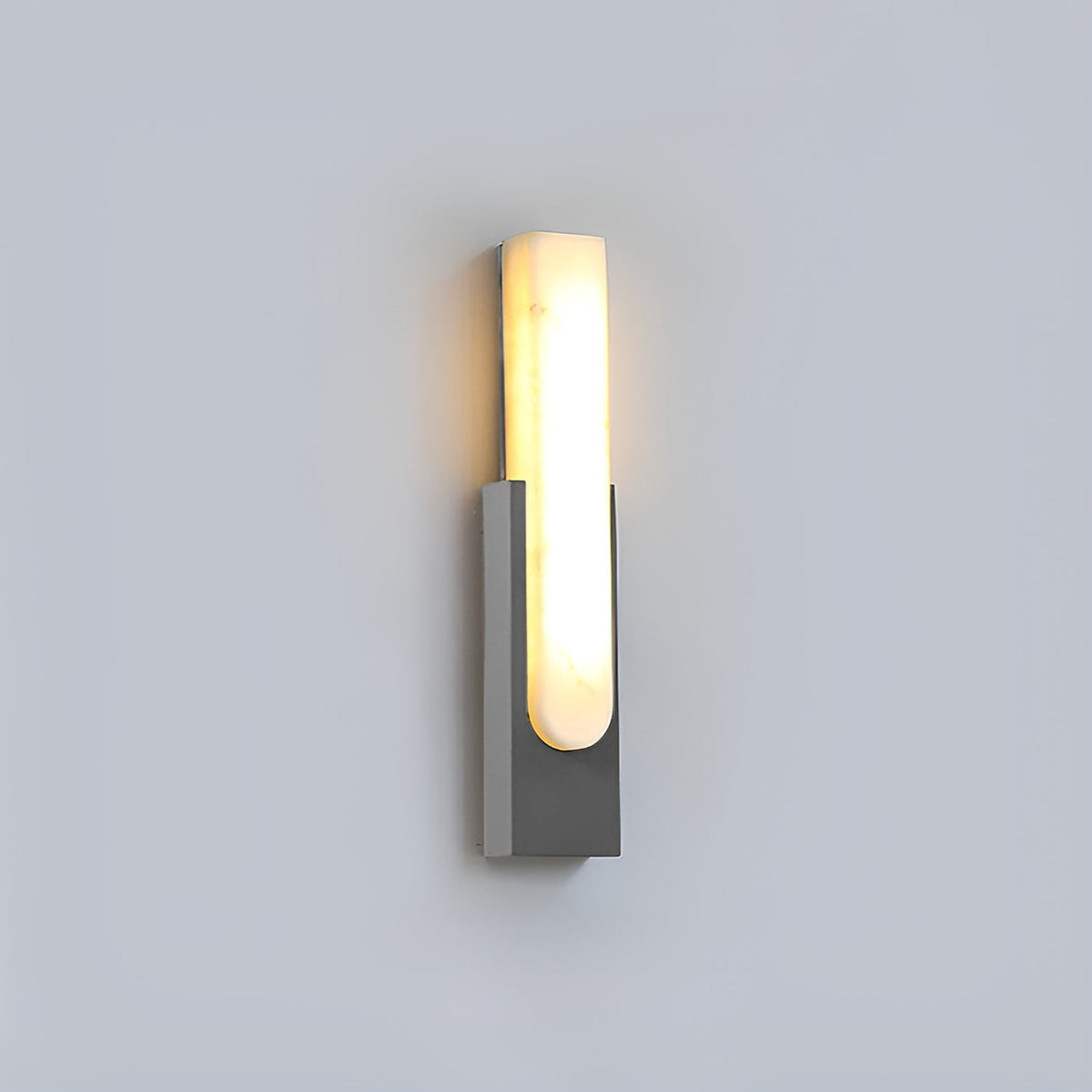 LED Sconce Light 20 Inch Vertical Alabaster Shade Gold Base Hardwired Modern Bedroom Hallway Wall Fixture for Contemporary Homes