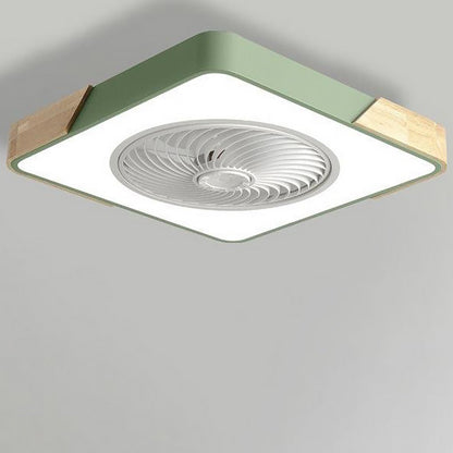 Ventilateur de plafond LED encastré avec éclairage – Ventilateur à 6 vitesses avec télécommande pour chambre, salon et chambres d'enfants