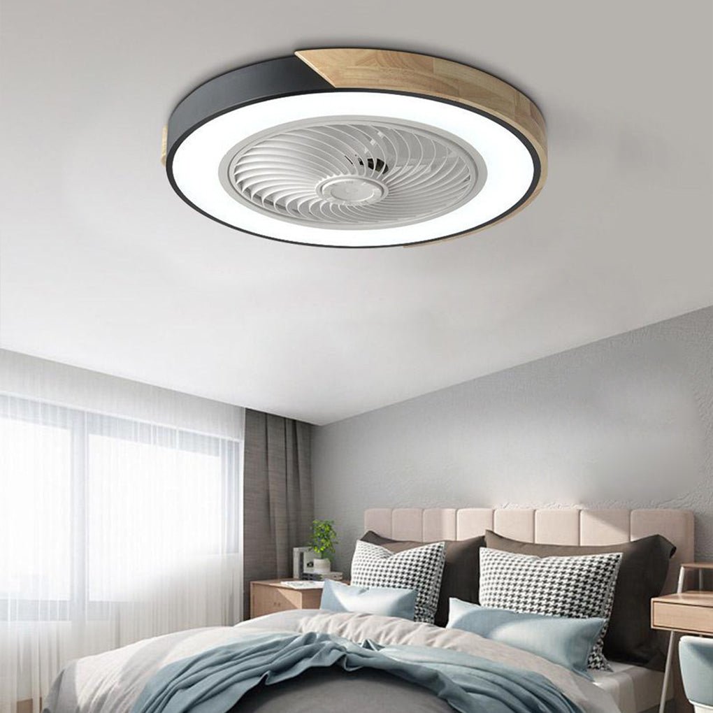 Ventilateur de plafond LED encastré avec éclairage – Ventilateur à 6 vitesses avec télécommande pour chambre, salon et chambres d'enfants