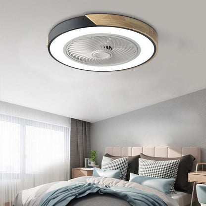 Ventilateur de plafond LED encastré avec éclairage – Ventilateur à 6 vitesses avec télécommande pour chambre, salon et chambres d'enfants