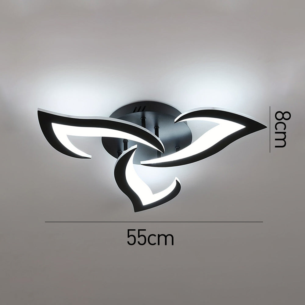 Flower-Shaped Semi-Flush Ceiling Light with Integrated LED for Living Room Bedroom Hall Modern Decorative Lighting Fixture 21.6in or 26in