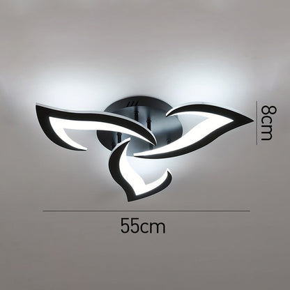 Flower-Shaped Semi-Flush Ceiling Light with Integrated LED for Living Room Bedroom Hall Modern Decorative Lighting Fixture 21.6in or 26in