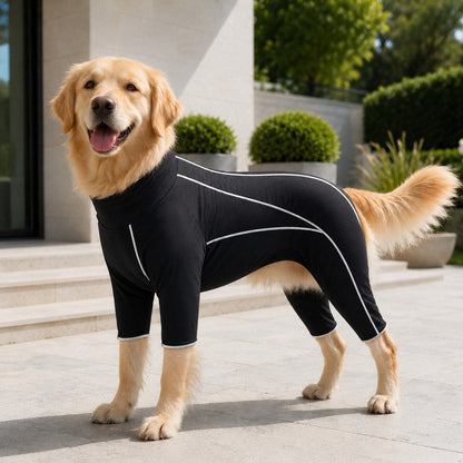Ortekor Four-Leg Full-Body Dog Jumpsuit for Home & Outdoor Wear – Helps Contain Loose Fur & Everyday Dirt