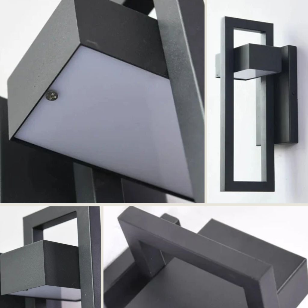 Outdoor Wall Sconce Dual-Beam Light Fixture Black Stainless Steel Weatherproof IP65 Up Down Accent Lighting for Patio Garden Entryway