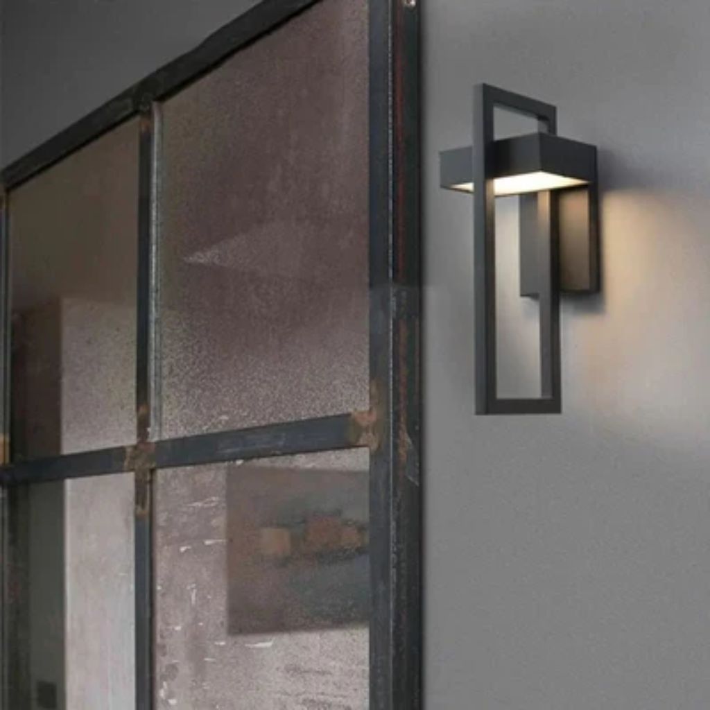 Outdoor Wall Sconce Dual-Beam Light Fixture Black Stainless Steel Weatherproof IP65 Up Down Accent Lighting for Patio Garden Entryway