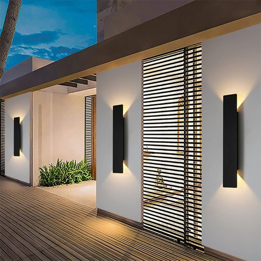 Applique murale LED d'extérieur en aluminium, luminaire étanche haut et bas pour patio, jardin, entrée, éclairage extérieur moderne, 2W-24W