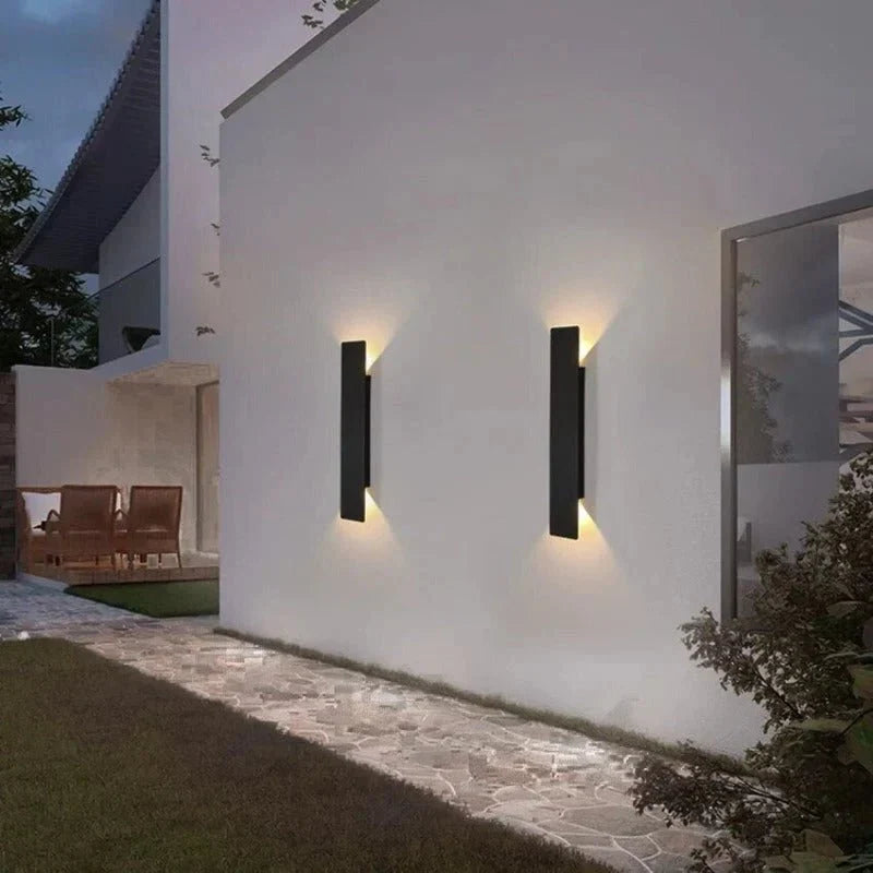 Applique murale LED d'extérieur en aluminium, luminaire étanche haut et bas pour patio, jardin, entrée, éclairage extérieur moderne, 2W-24W